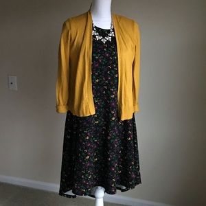 LulaRoe Black Floral Jacquard Carly T-shirt Dress
